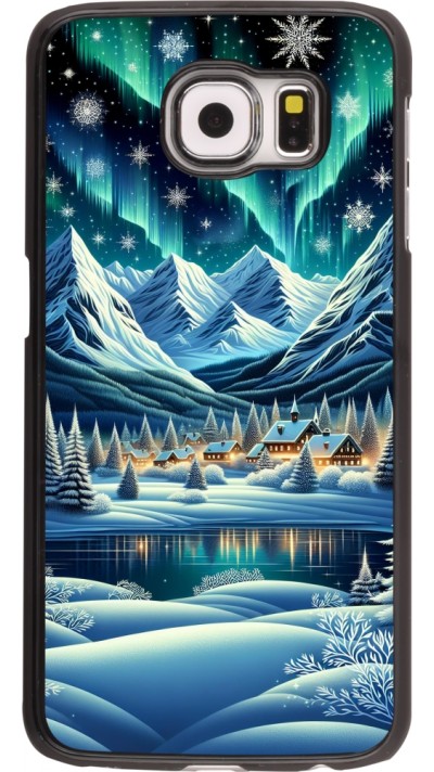 Coque Samsung Galaxy S6 - Snowy Mountain Village Lake night