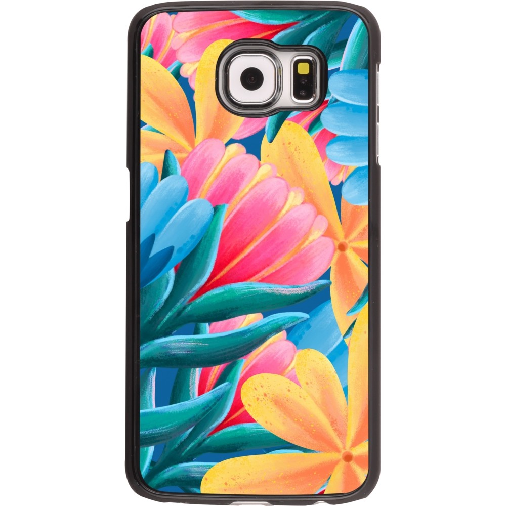 Samsung Galaxy S6 Case Hülle - Spring 23 colorful flowers
