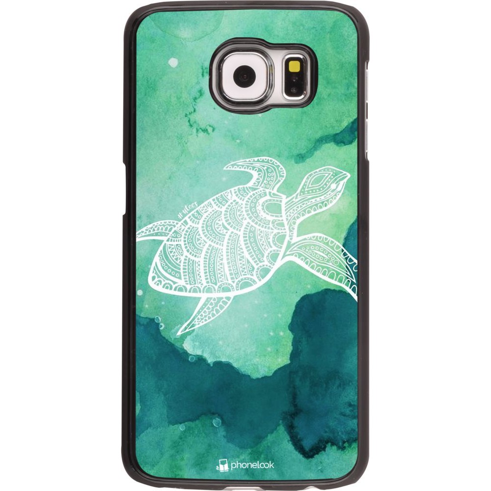 Coque Samsung Galaxy S6 - Turtle Aztec Watercolor