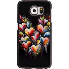 Coque Samsung Galaxy S6 - Valentine 2024 Coeur Noir Abstrait
