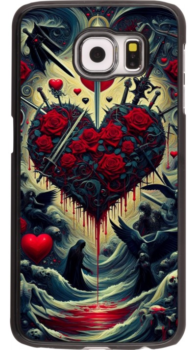 Samsung Galaxy S6 Case Hülle - Dunkle Liebe Herz Blut