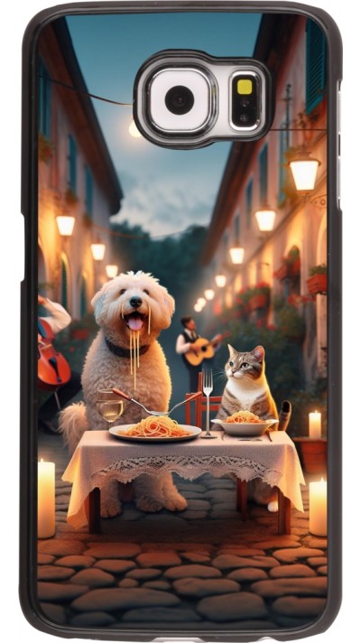 Coque Samsung Galaxy S6 - Valentine 2024 Dog & Cat Candlelight