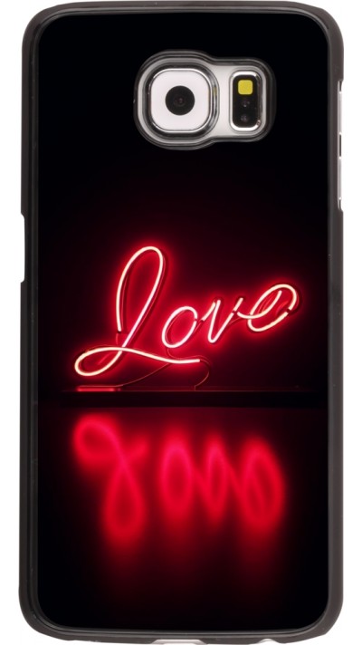Samsung Galaxy S6 Case Hülle - Valentine 2025 Neon Liebe
