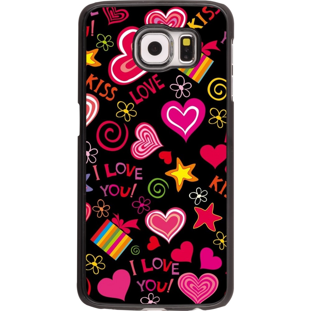 Samsung Galaxy S6 Case Hülle - Valentine 2023 love symbols