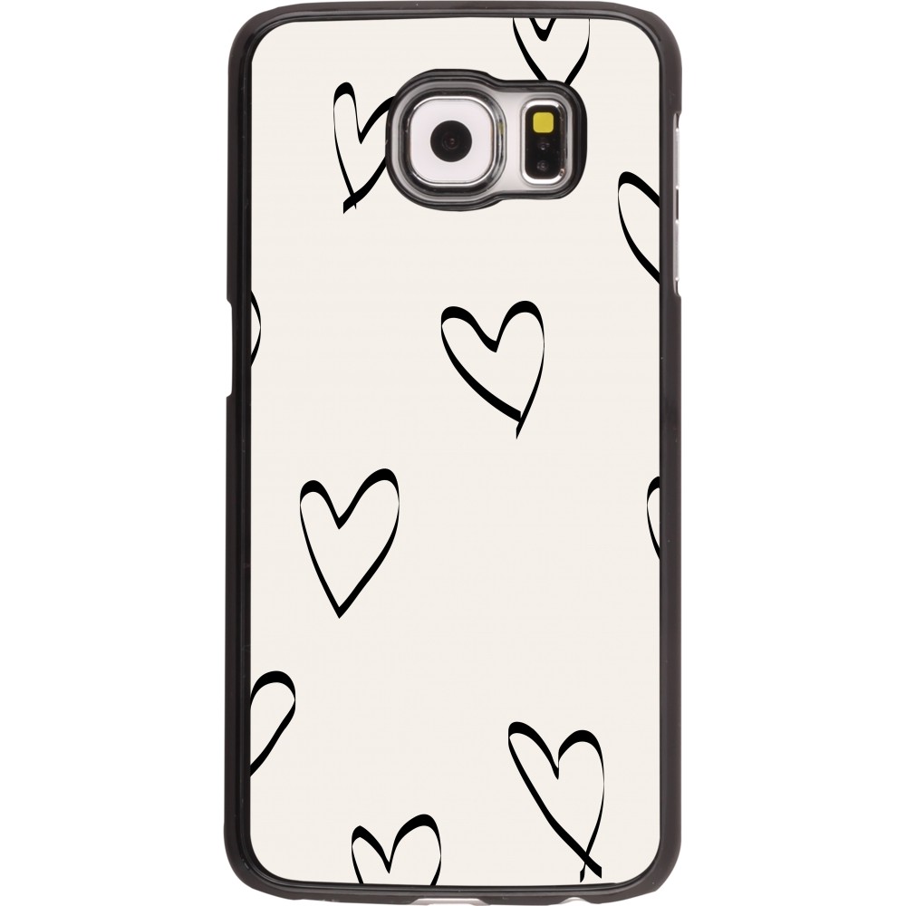 Samsung Galaxy S6 Case Hülle - Valentine 2023 minimalist hearts