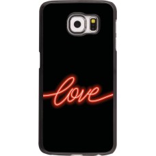 Samsung Galaxy S6 Case Hülle - Valentine 2023 neon love