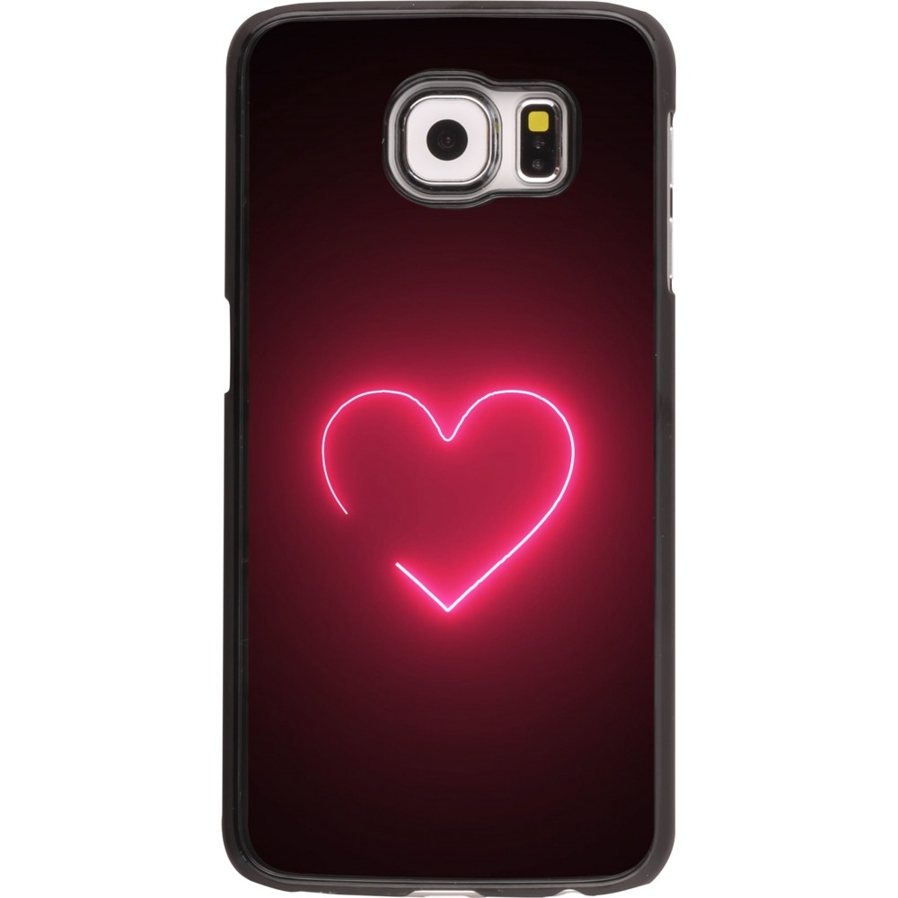Coque Samsung Galaxy S6 - Valentine 2023 single neon heart