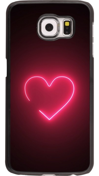 Coque Samsung Galaxy S6 - Valentine 2023 single neon heart