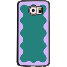 Samsung Galaxy S6 Case Hülle - Wavy Rectangle Green Purple