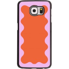 Coque Samsung Galaxy S6 - Wavy Rectangle Orange Pink