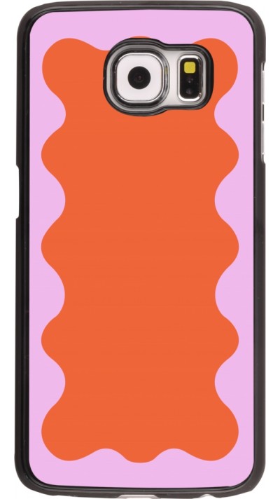 Coque Samsung Galaxy S6 - Wavy Rectangle Orange Pink