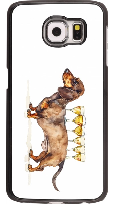 Samsung Galaxy S6 Case Hülle - Wine Teckel