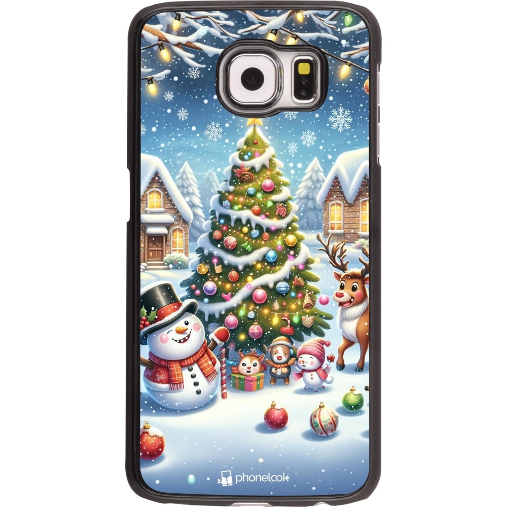 Samsung Galaxy S6 Case Hülle - Weihnachten 2023 Schneemann und Tannenbaum