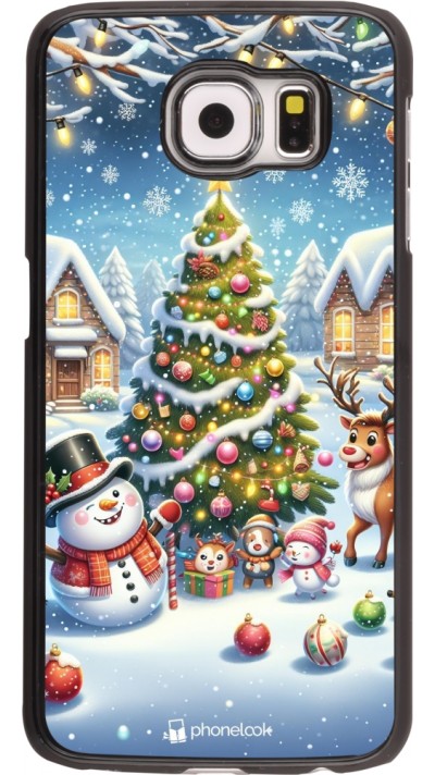 Coque Samsung Galaxy S6 - Noël 2023 bonhomme de neige et sapin