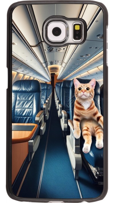 Coque Samsung Galaxy S6 edge - Chat dans un avion