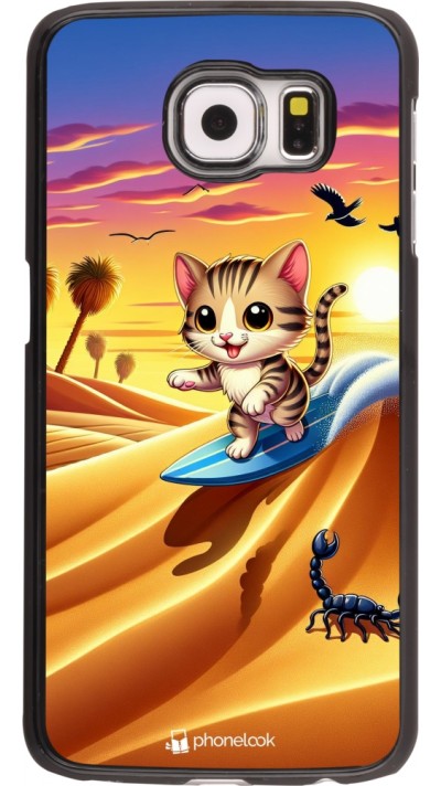 Coque Samsung Galaxy S6 edge - Chat surfeur au soleil