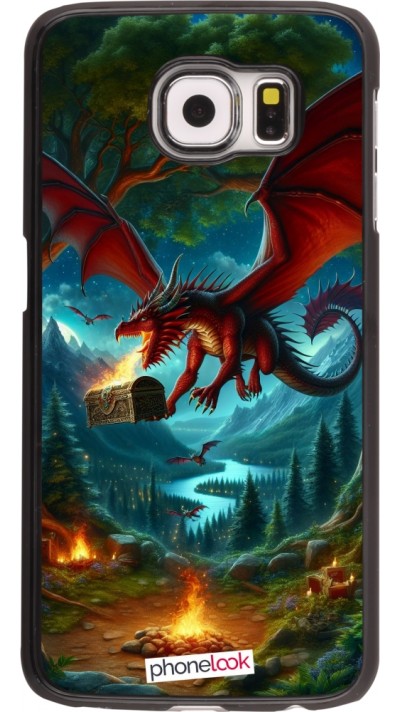 Samsung Galaxy S6 edge Case Hülle - Drache Fliegend Wald Schatz