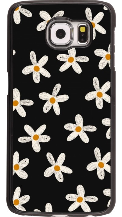 Coque Samsung Galaxy S6 edge - Easter 2024 white on black flower