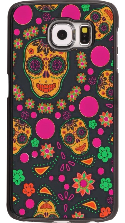 Samsung Galaxy S6 edge Case Hülle - Halloween 22 colorful mexican skulls