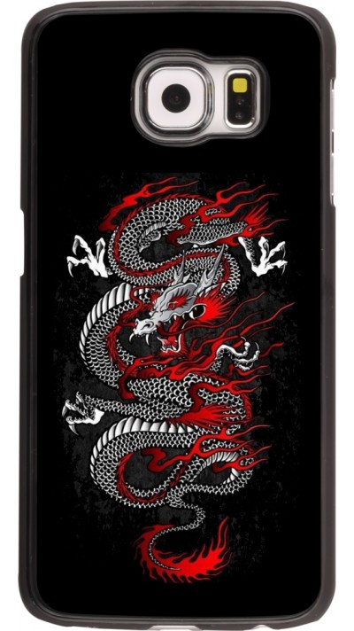 Samsung Galaxy S6 edge Case Hülle - Japanese style Dragon Tattoo Red Black
