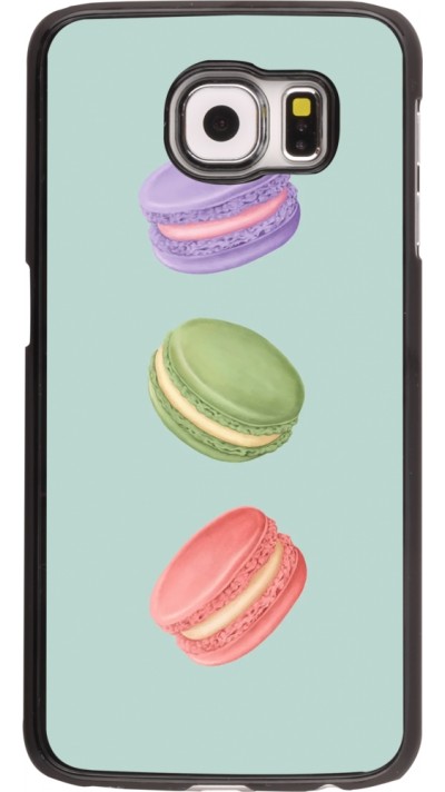 Coque Samsung Galaxy S6 edge - Macarons on green background