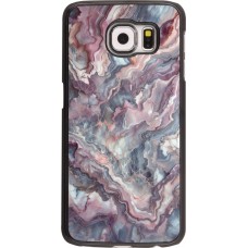 Samsung Galaxy S6 edge Case Hülle - Violetter silberner Marmor