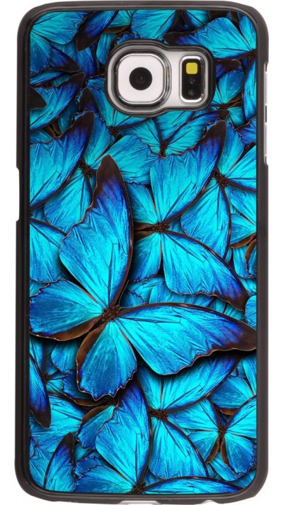 Hülle Samsung Galaxy S6 edge - Papillon - Bleu