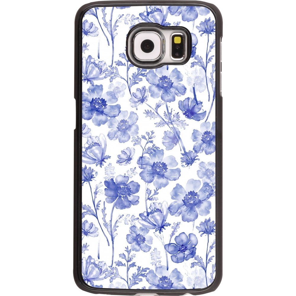 Samsung Galaxy S6 edge Case Hülle - Spring 23 watercolor blue flowers
