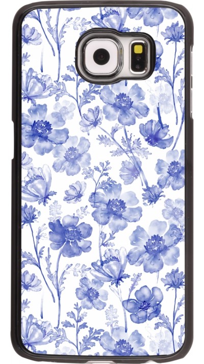 Samsung Galaxy S6 edge Case Hülle - Spring 23 watercolor blue flowers