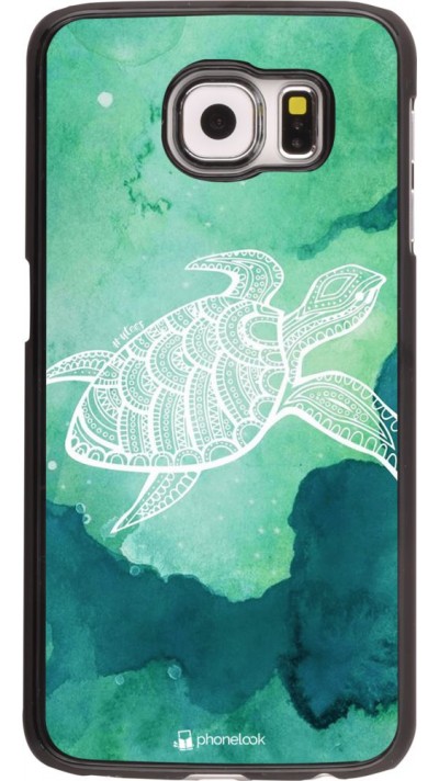 Coque Samsung Galaxy S6 edge - Turtle Aztec Watercolor