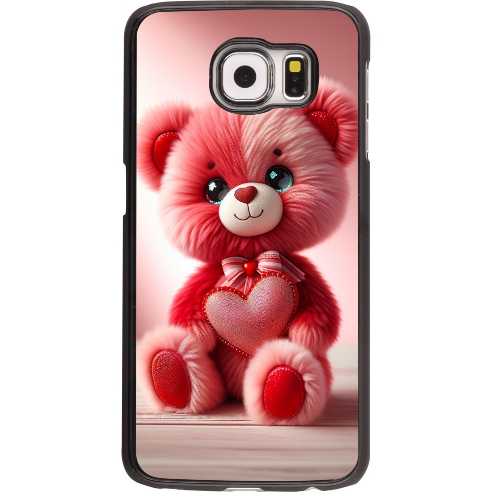 Samsung Galaxy S6 edge Case Hülle - Valentin 2024 Rosaroter Teddybär