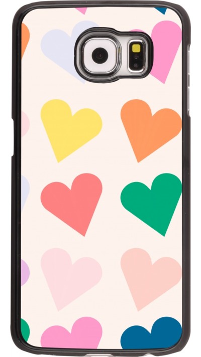 Coque Samsung Galaxy S6 edge - Valentine 2023 colorful hearts