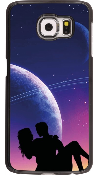 Coque Samsung Galaxy S6 edge - Valentine 2023 couple love to the moon