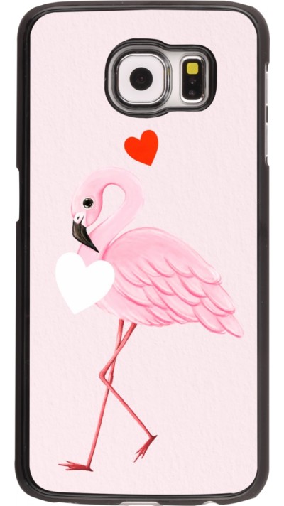 Coque Samsung Galaxy S6 edge - Valentine 2023 flamingo hearts