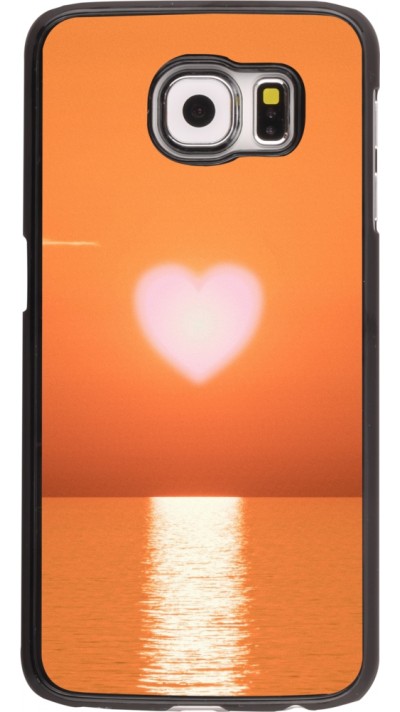Coque Samsung Galaxy S6 edge - Valentine 2023 heart orange sea