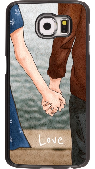 Coque Samsung Galaxy S6 edge - Valentine 2023 lovers holding hands