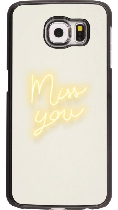 Coque Samsung Galaxy S6 edge - Valentine 2023 neon miss you
