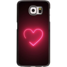 Samsung Galaxy S6 edge Case Hülle - Valentine 2023 single neon heart
