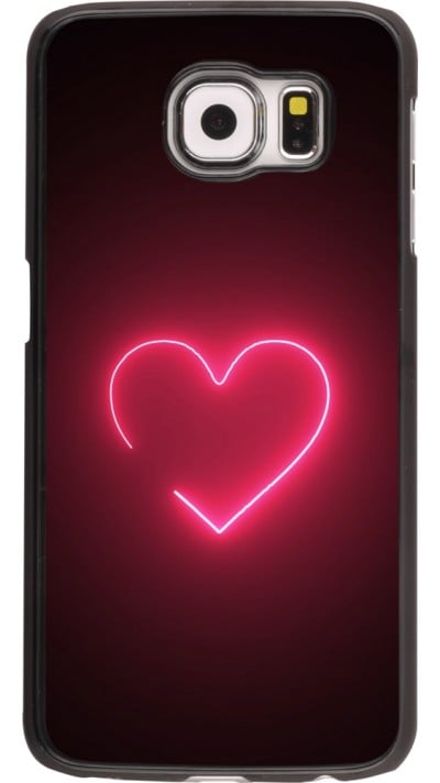 Coque Samsung Galaxy S6 edge - Valentine 2023 single neon heart