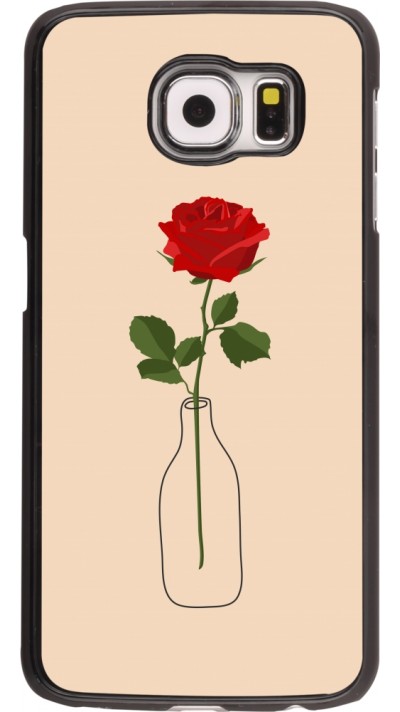 Coque Samsung Galaxy S6 edge - Valentine 2023 single rose in a bottle