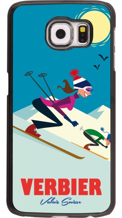 Samsung Galaxy S6 edge Case Hülle - Verbier Ski Downhill