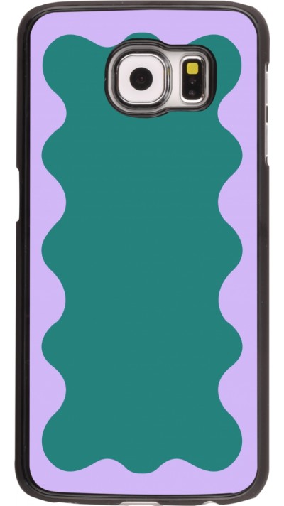 Coque Samsung Galaxy S6 edge - Wavy Rectangle Green Purple