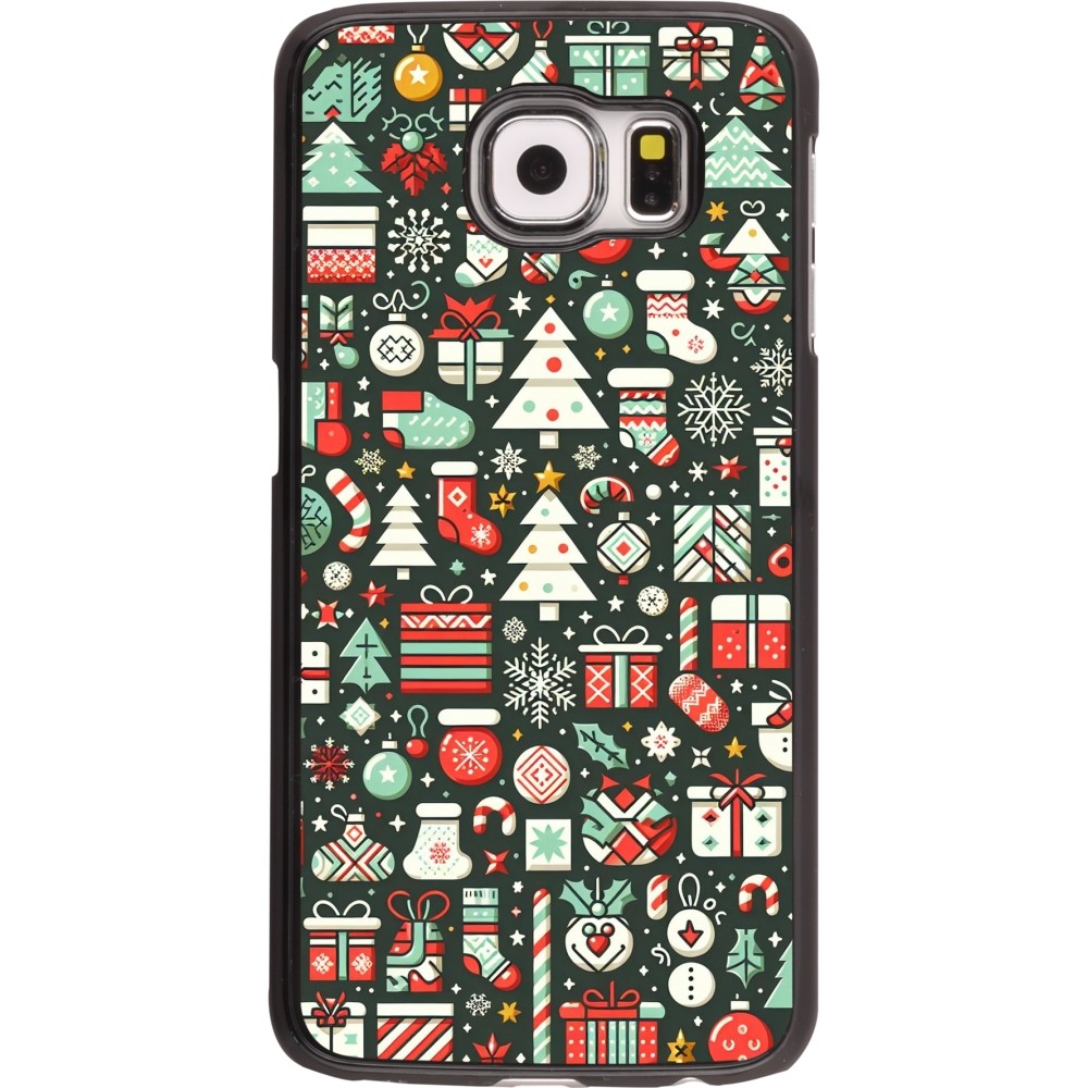 Samsung Galaxy S6 edge Case Hülle - Weihnachten 2023 Flachmuster
