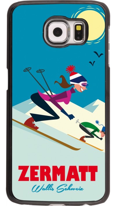 Samsung Galaxy S6 edge Case Hülle - Zermatt Ski Downhill