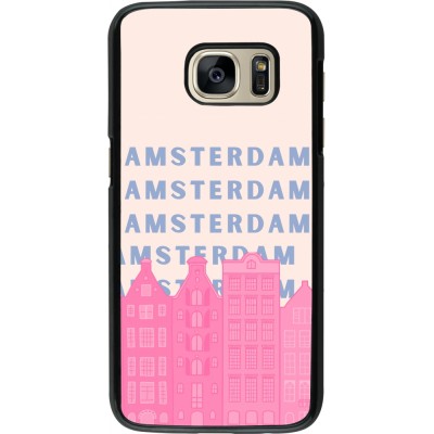 Samsung Galaxy S7 Case Hülle - Amsterdam Pink Print
