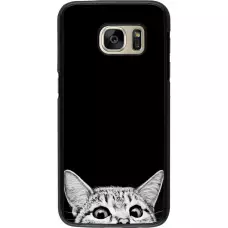 Hülle Samsung Galaxy S7 - Cat Looking Up Black