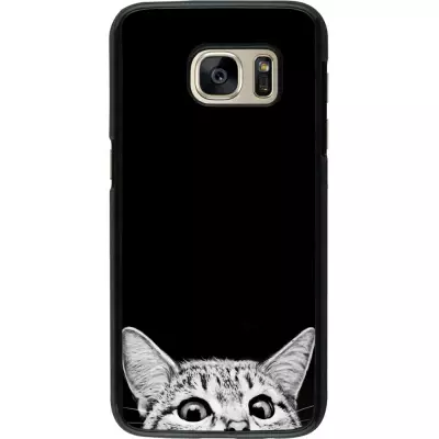 Hülle Samsung Galaxy S7 - Cat Looking Up Black