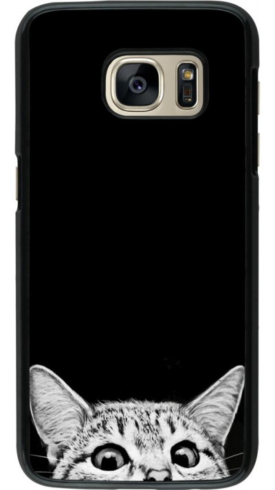 Coque Samsung Galaxy S7 - Cat Looking Up Black