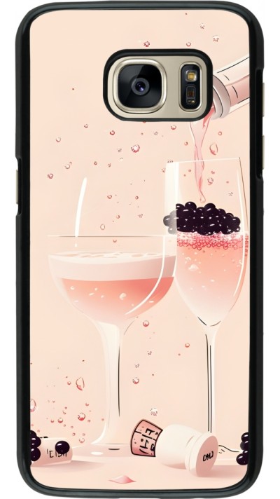 Samsung Galaxy S7 Case Hülle - Champagne Pouring Pink