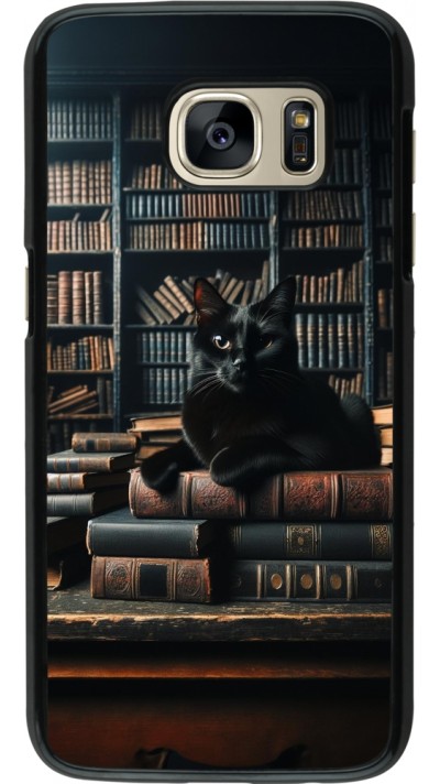 Coque Samsung Galaxy S7 - Chat livres sombres